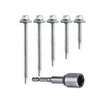 Selectron 100 Adet 5,5X25 mm Çatı Vidası Matkap Uçlu Trapez Sac Vidası Akıllı Vida