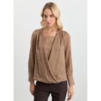 Selen Camel Kadın Çiçek Standart Bluz 25KSL8280