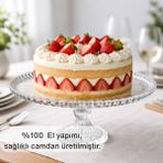Selen Concept Damla Model Ayaklı Cam Yuvarlak Kek ve Pasta Sunumluk Tekli - 23