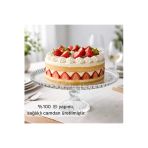 Selen Concept Damla Model Ayaklı Cam Yuvarlak Kek Ve Pasta Sunumluk Tekli