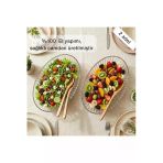 Selen Concept Damla Model El Yapımı Cam Salata Kasesi Ve Meyvelik 2'Li Set