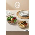 Selen Concept El Yapımı Büyük Boy Cam Salata Kasesi 2'Li Set