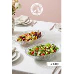 Selen Concept İnci Model El Yapımı Cam Gondol Salata Kasesi Meyvelik Ve Sunumluk 2'Li Set