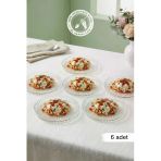 Selen Concept Luma Model Orta Boy El Yapımı Cam Servis Ve Pasta Tabağı 6'Lı Set