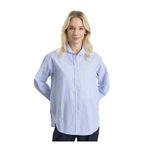 Selen Polo Yaka Çizgili Bluz, 38, 5003316103, Mavi, Kadın