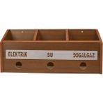 Selena Ahşap Fatura ve Posta Kutusu 34x15x11 cm Ceviz Bambu Akça Modern Tasarım Üç Renk