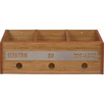 Selena Ahşap Ortak Fatura ve Posta Kutusu 3 Renk Ceviz Bambu Akça 34x15x11 cm 8 mm Mdflam Malzeme