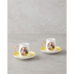Selene Porselen 4 Parça 2 Kişilik Kahve Fincan Takımı 80 ml Sarı