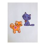 Self Casa Ütü Ile Yapışan Dokuma Arma - Patch - Yama Miniş Kediler 2 Li Set Iron-on Motif