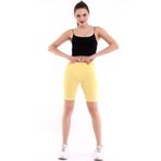 Self Clothing Kadın Sarı Penye Kumaş Yüksek Bel Kısa Tayt Slf1295