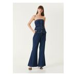 Self Portrait Mavi Straplez Denim Tulum Beden: 12