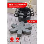 Self Power GRİ KALIN TAVA,TENCERE VE BORCAM KORUYUCU 6 LI SET ELYAF KEÇE TAVA ÇİZDİRMEZ