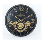 Selfbuysell Çarklı Duvar Saati Altın Rengi Detaylı 59 cm