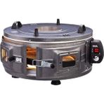 Selfbuysell Gross Yuvarlak Davul Fırın Standart Ayarlanabilir Termostat = 50°C-320°C 1300W - 53CM Alüminyum Tepsi Ön - Üst Gözetleme Camı (5324) - Ahşap