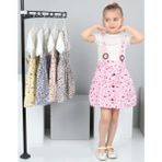 Selfie Kids Kemer Tokalı Salopet Kız Çocuk - 3 - 4 Yaş - Açık Sarı - Beyaz