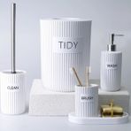 Selım Dekor Grooved Banyo Setı Beyaz