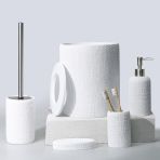 Selim Dekor Natural Banyo Seti Beyaz