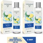 Selin Limon Kolonya 80 Derece Nemlendirici Etkili 180 ml İki Adet Cam Şişe