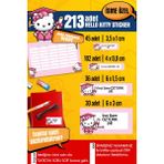 Selis Craft Okul Etiketi Hello Kıtty Temalı Özel Isim Yazılabilen Kalem, Defter, Boya, Kitap Etiketi - 213 Adet - Renkli - Parlak Sticker - 21 x 29,7 cm