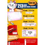Selis Craft Okul Etiketi Kedi Marie Temalı Özel Isim Yazılabilen Kalem, Defter, Boya, Kitap Etiketi - 213 Adet - Renkli - Parlak Sticker - 21 x 29,7 cm