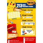 Selis Craft Okul Etiketi Pokemon Temalı Özel Isim Yazılabilen Kalem, Defter, Boya, Kitap Etiketi - 213 Adet - Renkli - Parlak Sticker - 21 x 29,7 cm