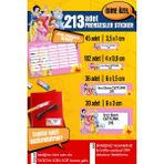 Selis Craft Okul Etiketi Prensesler Temalı Özel Isim Yazılabilen Kalem, Defter, Boya, Kitap Etiketi - 213 Adet - Renkli - Parlak Sticker - 39 x 29,7 cm