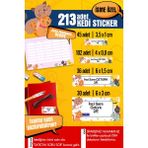 Selis Craft Okul Etiketi Sevimli Kedi Temalı Özel Isim Yazılabilen Kalem, Defter, Boya, Kitap Etiketi - 213 Adet - Renkli - Parlak Sticker - 28 x 29,7 cm