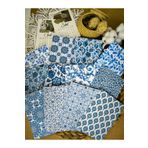 SelisCraft Scrapbook Mavi Çini Desen Kağıt Seti 01 Ajanda Planlayıcı Bullet Journal Scrapbooking İçin Uygundur