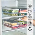 Selka Home 2 Adet 1 Lt. Nora Organizer Buzdolabı Buzluk Düzenleyici Saklama Kabı - Gri