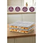 Selka Home 3'lü Set ( 1 Adet 2,25 2 Adet 1 Lt. ) Nora Organizer Buzdolabı Buzluk Düzenleyici Saklama Kabı - Açık Gri