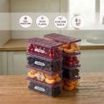 Selka Home 8 Adet 2 Lt. Nora Organizer Buzdolabı Buzluk Düzenleyici Saklama Kabı - Mürdüm