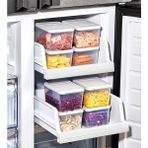 Selka Home 8 Adet Derin 1 Lt. Nora Organizer Buzdolabı Buzluk Düzenleyici Saklama Kabı - Açık Gri