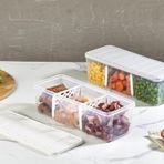 Selka Home Bölmeli 10'lu Nora Saklama Kabı 2 Lt - Açık Gri