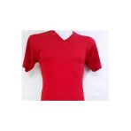 Selkar Global Kısa Kol V Yaka Düz Günlük Stil 100% Pamuk Giyim T-Shirt Kırmızı - Kırmızı - Selkrutfshbrtx-Kır-Yet