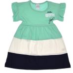 Sellfie Kids With Baskılı Kız Elbise - 5 Yaş - Mint Yeşili