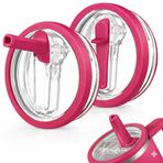 SellHubX 40 OZ Uyumlu Yedek Kapak – Sızdırmaz Leakproof Tasarım – BPA Free Yedek & Upgrade Lid – Stanley Quencher ile Uyumlu Bardak & Termos Kapağı + iç pipeti (fuşya - koyu pembe)
