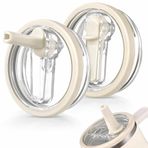 SellHubX 40 OZ Uyumlu Yedek Kapak – Sızdırmaz Leakproof Tasarım – BPA Free Yedek & Upgrade Lid – Stanley Quencher ile Uyumlu Bardak & Termos Kapağı + iç pipeti (Krem)