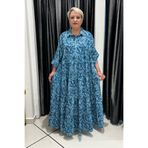 selma Büyük Beden Yarım Kol Bol Form Elbise