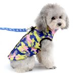 SELMAI Küçük köpekler için ceket/manto, su geçirmez, D halkalı, koşum takımı, polar ceket, kamuflaj, köpekler, kedi kostümü, sıcak evcil hayvan kıyafeti, kış için, pembe, kamuflaj XL