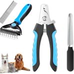 Seloxmcs Köpek ve kediler için profesyonel pençe makası, tırnak törpüsü, köpek fırçası ve kedi fırçası, paslanmaz çelik pençe pençesi, yüksek kaliteli pençe bakımı, evcil hayvanlar için kesici, tırnak makası