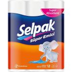 Selpak Kağıt Havlu 12 Rulo Ultra Emici 2 Katlı Dayanıklı Kağıt Ev ve Endüstriyel Kullanım