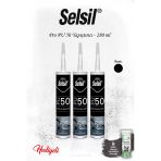 Selsil 3'Lü Pro Pu 50 Mastik - Siyah, Rosıe