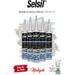 Selsil 5 Adet Mutfak ve Banyo Silikonu 280 ml ve Rosie - Şeffaf - 240 ml