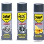 Selsil 500 ml Oto Bakım Seti Motor Temizleme Silikon ve Fren Balata Spreyi ile Profesyonel Sonuç