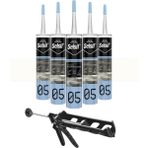 Selsil Duşakabin Silikonu Şeffaf 280 ml (5 Adet), Plastik Tabanca