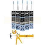 Selsil Duşakabin Silikonu Şeffaf 280 ml (5 Adet),alüminyum Tabanca