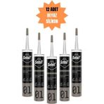 Selsil Genel Amaçlı Beyaz Silikon 280GR 12'li Koli - Şeffaf - 240 ml