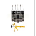 Selsil Genel Amaçlı Şeffaf Silikon 280 Gr. 5 Adet + Gfb Alüminyum Silikon Tabancası
