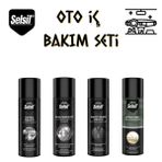 Selsil Oto İç Bakım Seti 4 Parça Klima-torpido-kemer-silikon Spreyi