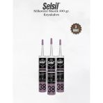 Selsil Silikonize Koyukahverengi Mastik 500 Gr. - 3 Adet